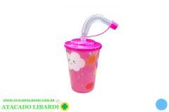 COPO PLAST 250ML C/CANUDO INF BA20175