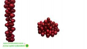 CORDAO BOLAS NATAL 1,50M C/45 BOLAS DE 7 CM/ 45 BOLAS DE 4 CM VERMELHO 73237VM