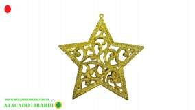 ENFEITE PENDENTE ESTRELA C/GLITTER 19CM WF1680