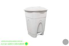 LIXEIRA PEDAL 30L PLAST 45X32CM BRANCA 191