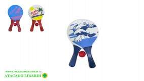 SOLAPA RAQUETE FRESCOBOL C/ BOLA 33X19CM MAD 3PCS SP62153A