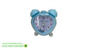 RELOGIO DESPERTADOR 12X11X5,5CM PLAST HR54330