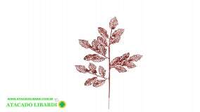 HASTE FOLHA 69CM C/GLITTER  VERMELHO 99463003