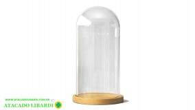 VASO REDOMA  VIDRO C/BASE 20CM S/PUXADOR 910397