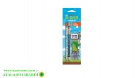 KIT LAPIS HB PINGUIM 2 LAPIS/APONTADOR/BORRACHA 72183
