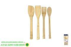 CONJ TALHERES DE BAMBU 30CM 4PCS UD514