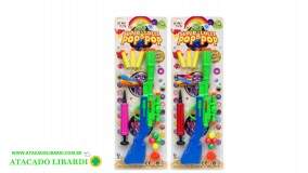 BLISTER ESPINGARDA 36CM 14PCS LANCA DARDOS COLOR MD20620