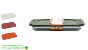 ASSADEIRA VIDRO 35CM 2200ML RET C/TAMPA  CV3144C