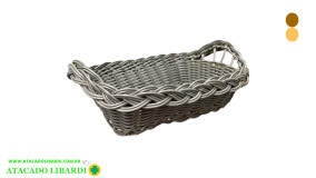 CESTO 26X7CM PLAST TRABALHADA BA28525