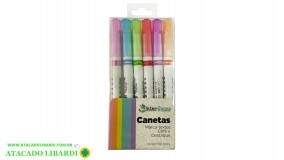 CANETA MARCA TEXTO 6UNI C/CARIMBO ROLLER HE59823