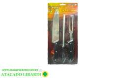 KIT CHURRASCO 3PCS CABO PLAST RJ14047