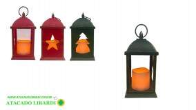 LANTERNA VELA 1LED BR 2AA 10X10X23CM NTD22160