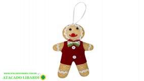ENFEITE PENDENTE PELUCIA BISCOITO 11CMX15CM WF1728
