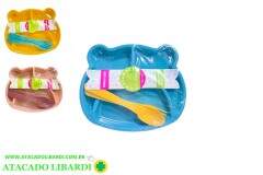 PRATO INFANTIL 18,5,15CM URSO PLAST 3PCS SORT SP1617C