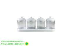 PORTA CONDIMENTO 4PCS PLAST C/SUPORTE 1073S