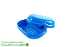 SABONETEIRA C/TAMPA PLAST AZUL 25682