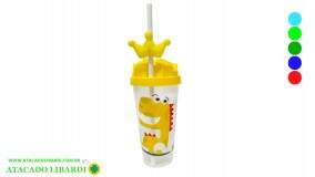 COPO PLAST DINO 600ML C/CANUDO COLOR HG60508