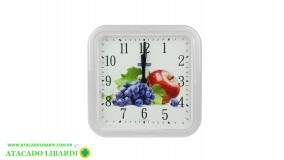 RELOGIO PAREDE 24CM QUAD FRUTAS BRANCO 119049E 141