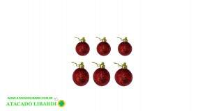BOLAS 4CM C/6 PCS VERMELHO 60147VM