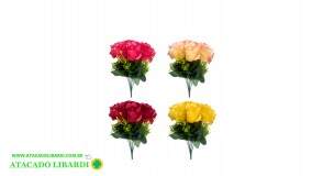 ROSA BOTAO BUQUE C/GYPSO X9 33CM BG239744