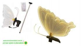 ENFEITE ILUMINADO BORBOLETA LED 30CM BQ MOVIMENTO NTN56553