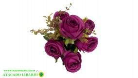 BUQUE ROSA BOTAO X10 FUCSIA OUTONO 50CM 54756001