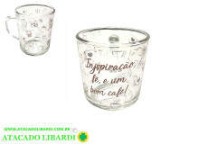 CANECA 10CM 250ML VIDRO CAFE UCO397