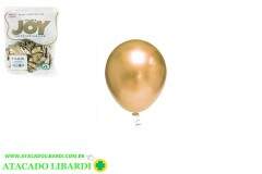 BALAO 9 JOY CROMADO OURO C/25UN MET02