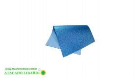 FOLHA EVA AZUL CLARO GLITER 40X48CM  5UNI PE3504
