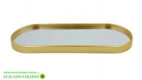 BANDEJA DECORATIVA 29,5X11CM C/ESPELHO DT8207