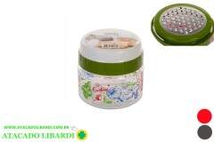 POTE VIDRO 9CM 300ML PORTA QUEIJO C/RALADOR 20062