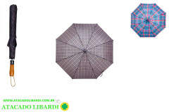 GUARDA CHUVA AUTOMATICO MEDIO 8V XADREZ SORTIDO CA50010