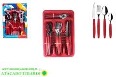 FAQUEIRO 25PCS VERMELHO C/PORTA TALHER 96427