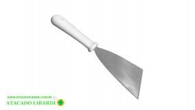 ESPATULA INOX RETA 25CM CABO BRANCO CRS2722