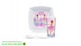 KIT PRATO  C/TALHER E COPO INF COLOR 8603B