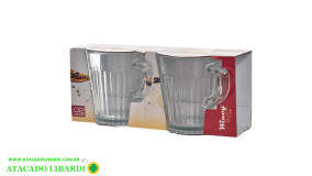 CANECA 10CM 280ML VIDRO 2PCS VDA09225