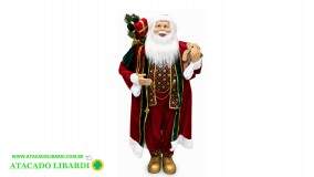 BONECO PAPAI NOEL 110CM C/PRESENTES E URSO  72775