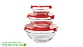 CONJ POTE VIDRO 3PCS C/TAMPA PLAST NX446