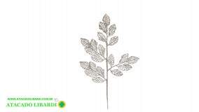 HASTE FOLHA 69CM  C/GLITTER  CHAMPANHE 99463002