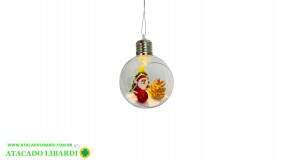 BOLA NATAL 8CM PLAST ABERTA C/LUZ  WF1649