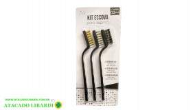 ESCOVA ACO C/CABO PLAST 17,5CM 3PCS DT6647