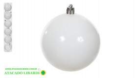 BOLA TUBO MELATICA 8CM C/6UNI BRANCO 81933008