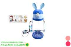 GARRAFA PLAST 550ML C/CANUDO ALCA ADESIVO COLOR 8004