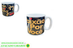 CANECA CERAM 120ML 7CM NAMORADOS FRASES UT2133