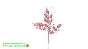 HASTE FOLHA 75CM C/GLITTER VERMELHO 99477003