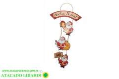 ENFEITE PENDENTE MDF  PLACA 47CM TRIO NOEL  01381