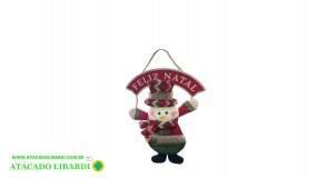 ENFEITE PELUCIA PENDENTE 24X36CM NOEL C/PLACA WFH3073