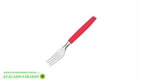 GARFO MESA 12 UNI INOX CABO PLAST VERMELHO 24049