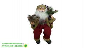 BONECO NOEL 60CM EM PE VERMELHO BEGE 91243001