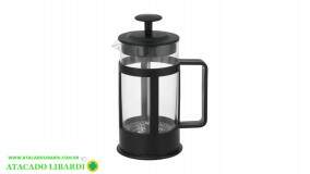 CAFETEIRA FRANCESA 600ML 16CM VIDRO SUPORTE FJ90480